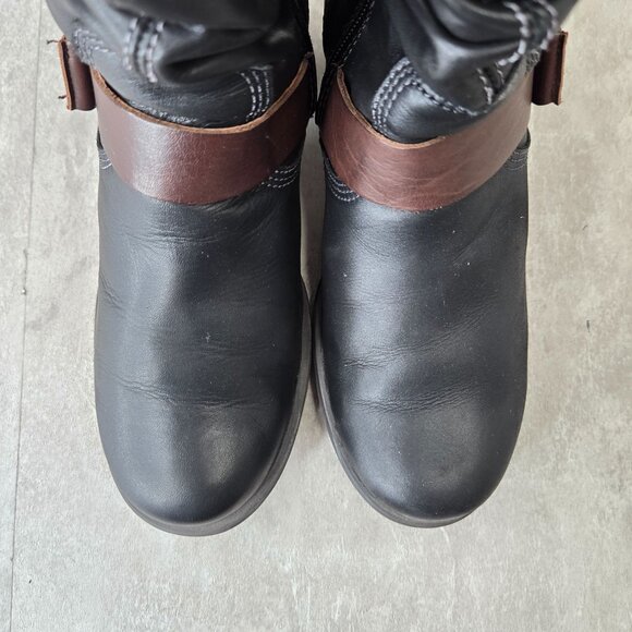 Pikolinos Moto Boots Womens 6.5-7 Black Leather Buckle Biker Block Heel Booties - Picture 10 of 14